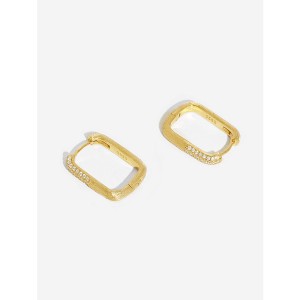 Unique Satin U Shape Zirconia Hoop Earring 60200141