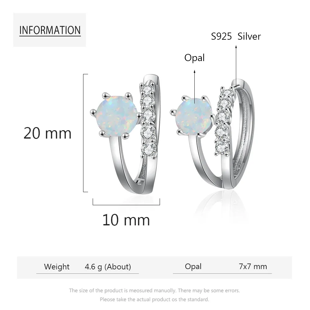 Zirconia White Opal Hoop Earring 60200147 - image2