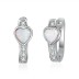 Zirconia Heart Opal Hoop Earring 60200148