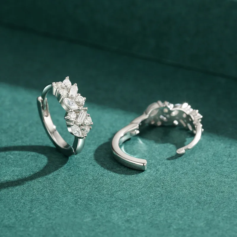 Irregular Zirconia Hoop Earring 60200150 - image2