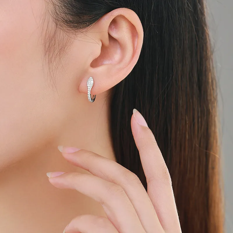 Zirconia Snake Hoop Earring 60200151 - image1