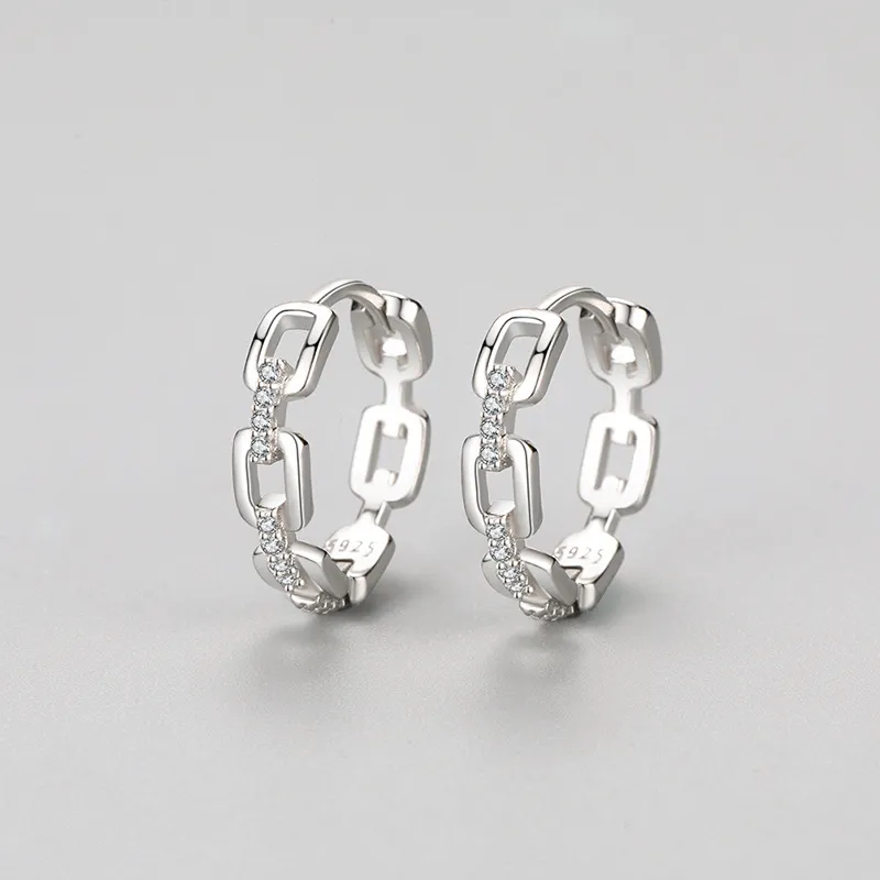 Stylish Chain Zirconia Hoop Earring 60200153 - image2