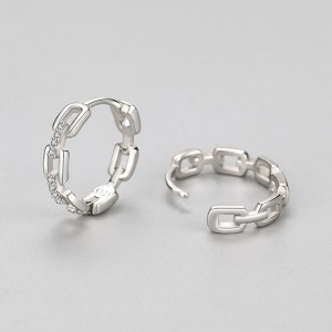 Stylish Chain Zirconia Hoop Earring 60200153