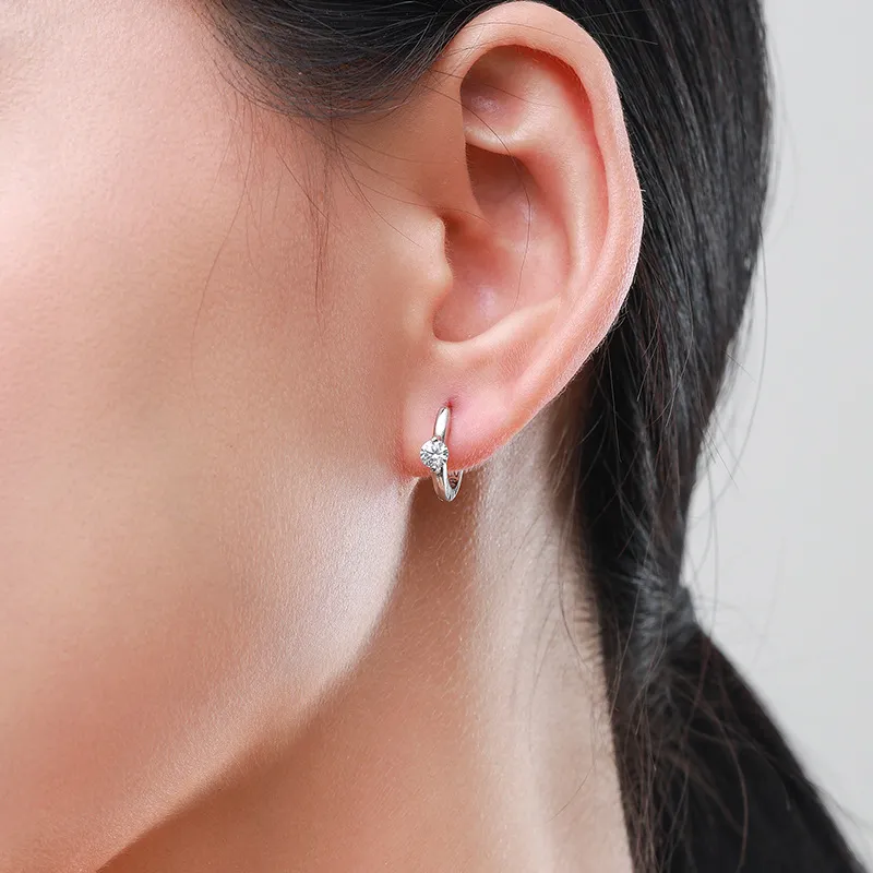 Elegant Round Zirconia Hoop Earring 60200157 - image1