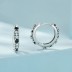 Iris Flower Black Zirconia Hoop Earrings 60200164