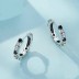 Iris Flower Black Zirconia Hoop Earrings 60200164