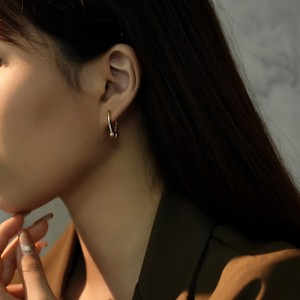 Gold Tone Horseshoe Hoop Earrings 60200165