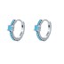 Vintage Blue Line Turquoise Hoop Earrings 60200167