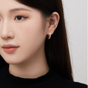 Sparkle Teardrop Zirconia U Shape Hoop Earrings 60200168