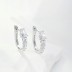 Sparkle Teardrop Zirconia U Shape Hoop Earrings 60200168