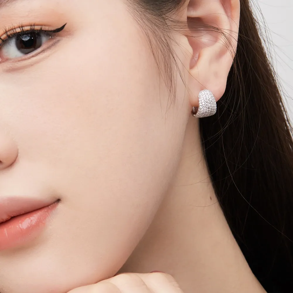 Sparkle Zirconia U Shape Hoop Earrings 60200169 - image1