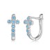 Vintage Blue Cross Turquoise Zirconia Hoop Earrings 60200172