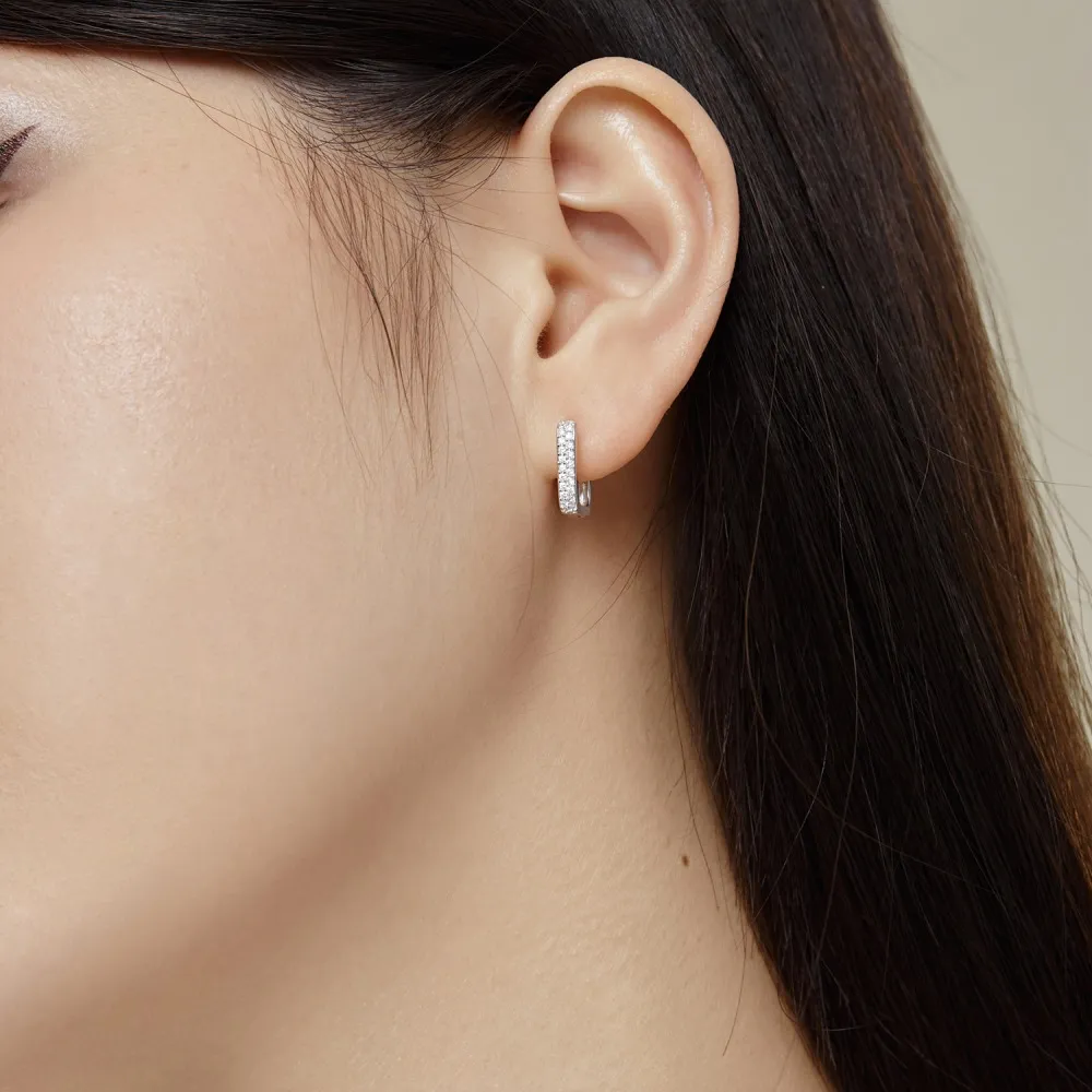 Classical Zirconia Hoop Earrings 60200173 - image1