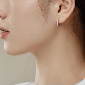 Classical Zirconia Hoop Earrings 60200173