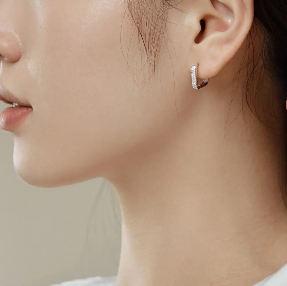 Classical Zirconia Hoop Earrings 60200173 - image2