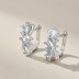 Sparkle Irregular Zirconia U Shape Hoop Earrings 60200175