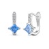 Sparkle Blue Square Zirconia U Shape Hoop Earrings 60200177