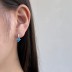 Sparkle Blue Square Zirconia U Shape Hoop Earrings 60200177