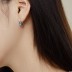 Sparkle Blue Square Zirconia U Shape Hoop Earrings 60200177