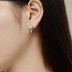 Shiny Square Zirconia U Shape Hoop Earrings 60200178