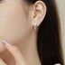 Shiny Square Zirconia U Shape Hoop Earrings 60200178