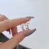 Shiny Square Zirconia U Shape Hoop Earrings 60200178