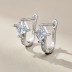 Shiny Square Zirconia U Shape Hoop Earrings 60200178