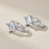 Shiny Square Zirconia U Shape Hoop Earrings 60200178