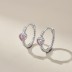 Vintage Pink Heart Zirconia Hoop Earrings 60200179