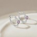 Vintage Pink Heart Zirconia Hoop Earrings 60200179