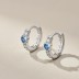 Shiny Blue Heart Zirconia Hoop Earrings 60200180