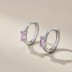 Vintage Pink Marquise Zirconia Hoop Earrings 60200181