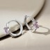 Vintage Pink Marquise Zirconia Hoop Earrings 60200181