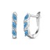 Shiny Blue Marquise Zirconia Hoop Earrings 60200182