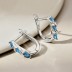 Shiny Blue Marquise Zirconia Hoop Earrings 60200182