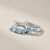 Shiny Blue Marquise Zirconia Hoop Earrings 60200182