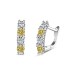 Shiny Yellow White Zirconia Hoop Earrings 60200183