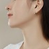 Shiny Yellow White Zirconia Hoop Earrings 60200183