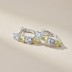 Shiny Yellow White Zirconia Hoop Earrings 60200183