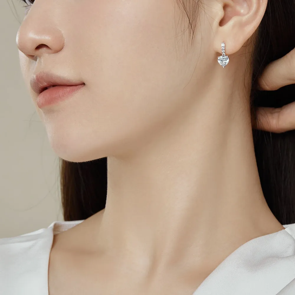 Sparkle Heart Zirconia U Hoop Earrings 60200184 - image2