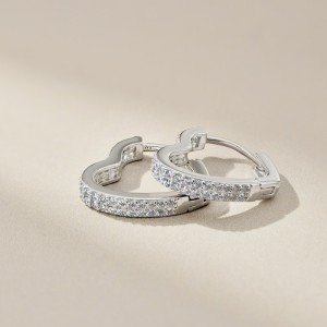 Full Zirconia Heart Hoop Earrings 60200185