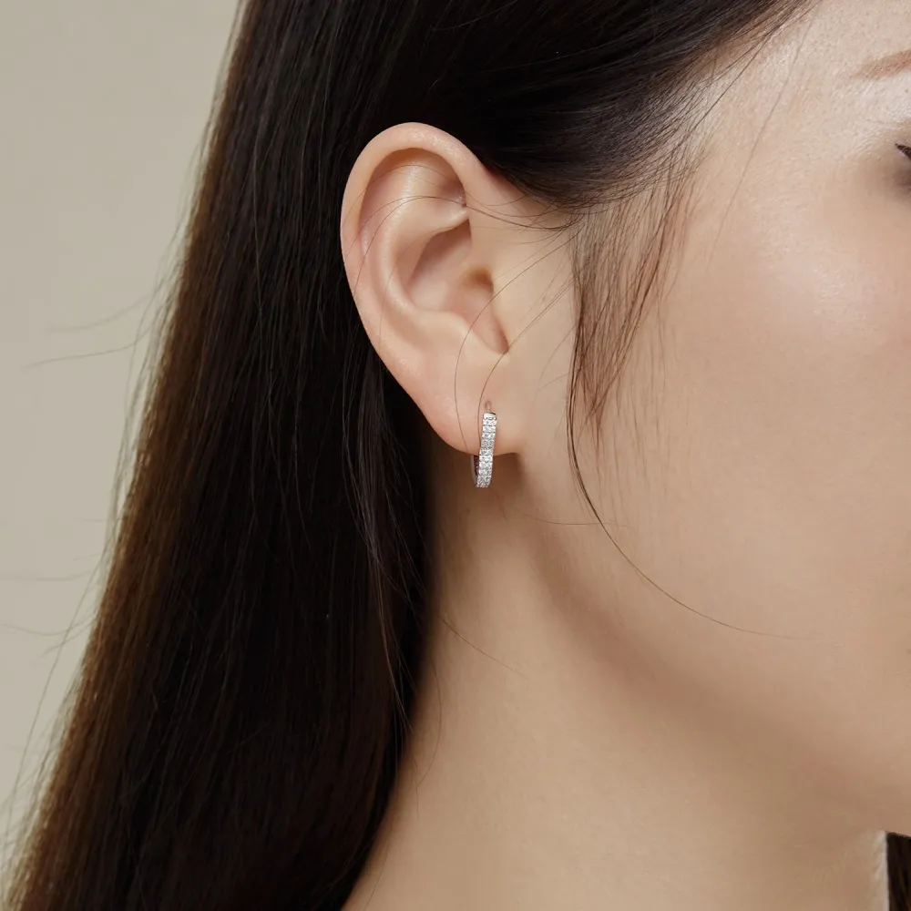 Full Zirconia Heart Hoop Earrings 60200185 - image2