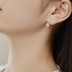 Shiny Zirconia Clip Hoop Earrings 60200186