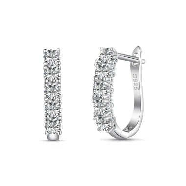 Classical Zirconia U Hoop Earrings 60200187