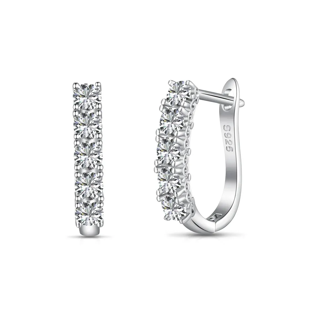 Classical Zirconia U Hoop Earrings 60200187