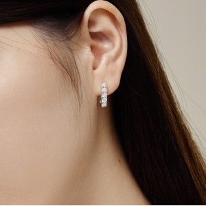 Classical Zirconia U Hoop Earrings 60200187