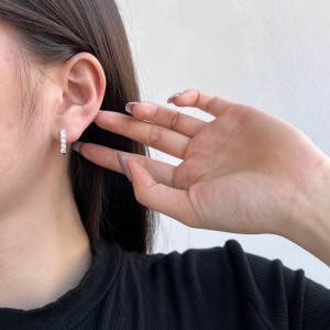 Classical Zirconia U Hoop Earrings 60200187