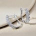 Classical Zirconia U Hoop Earrings 60200187