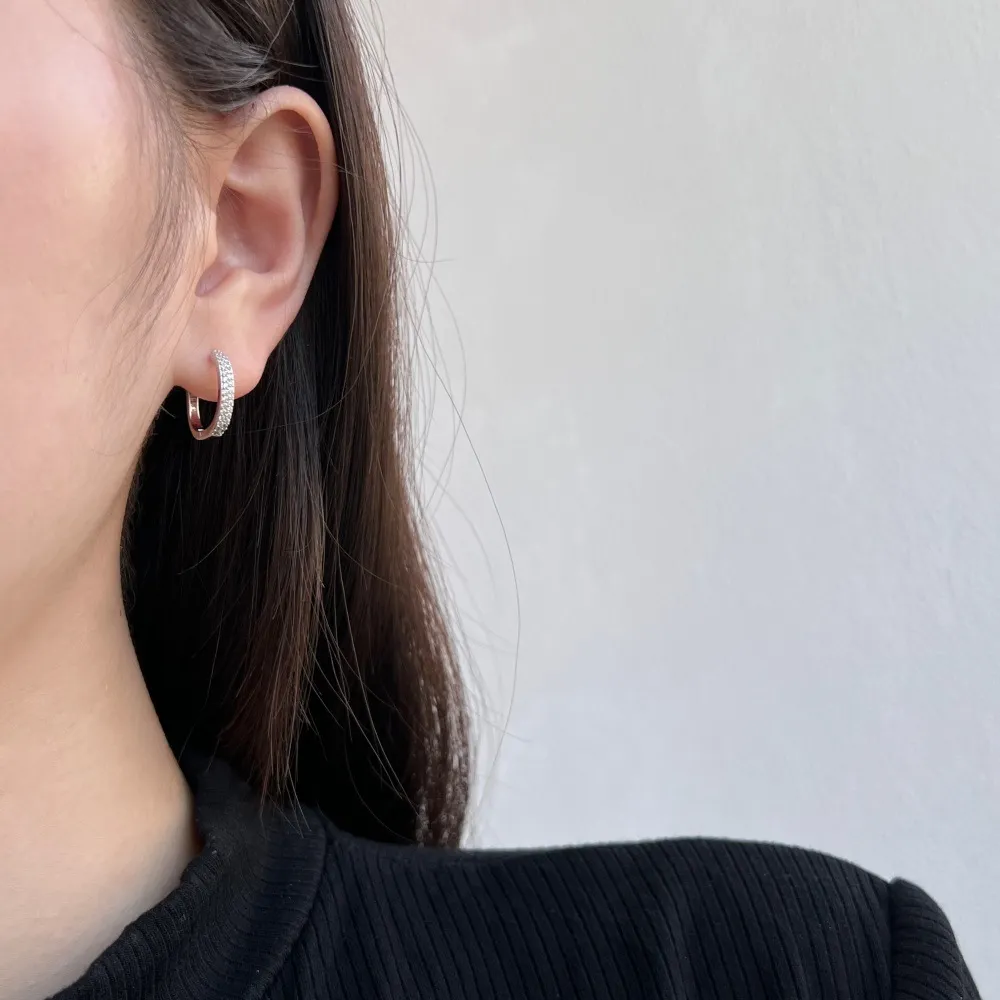 Classical Zirconia U Hoop Earrings 60200188 - image2