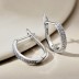 Classical Zirconia U Hoop Earrings 60200188